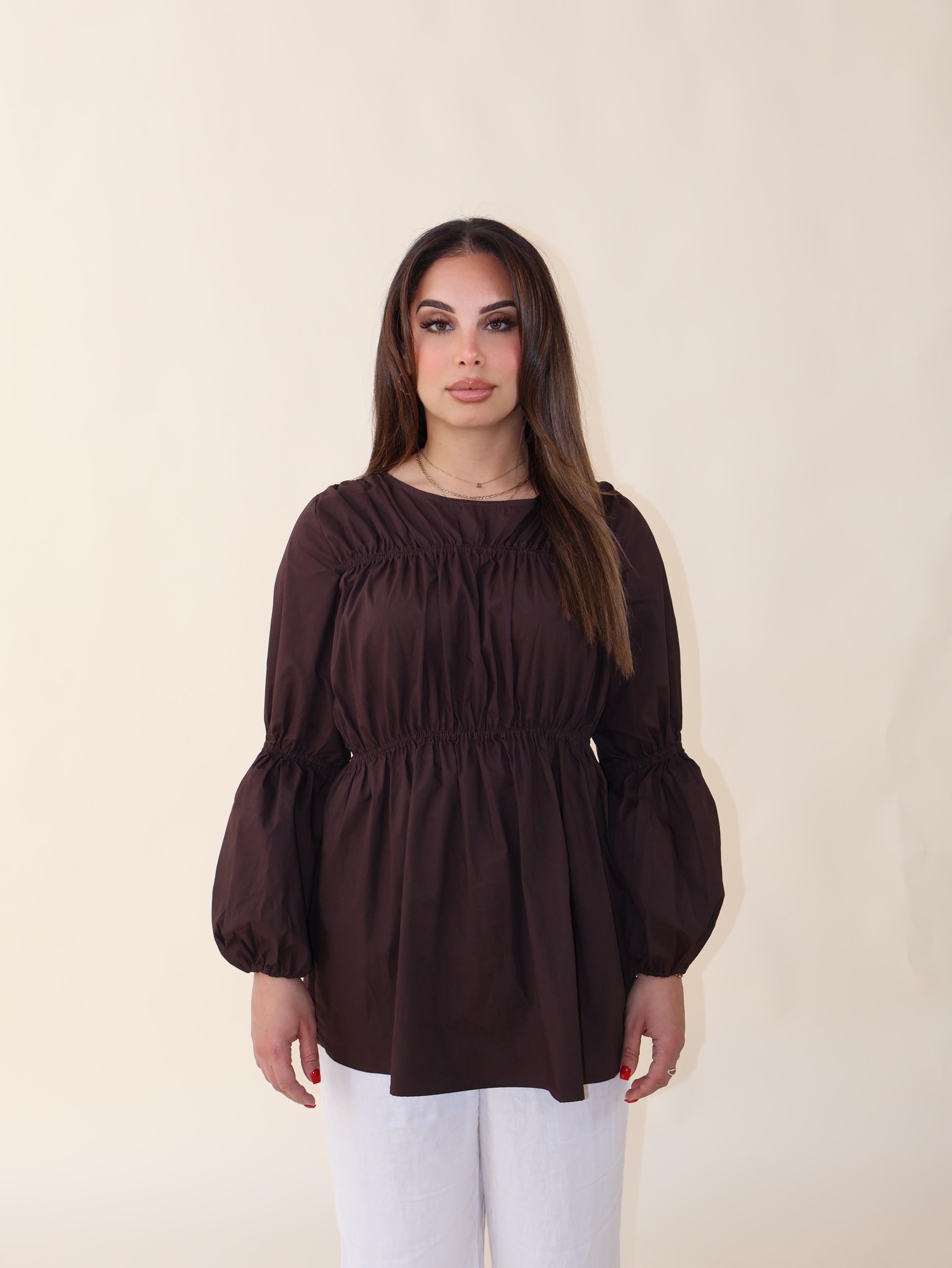 BAHAR BLOUSE - BROWN (PREORDER)