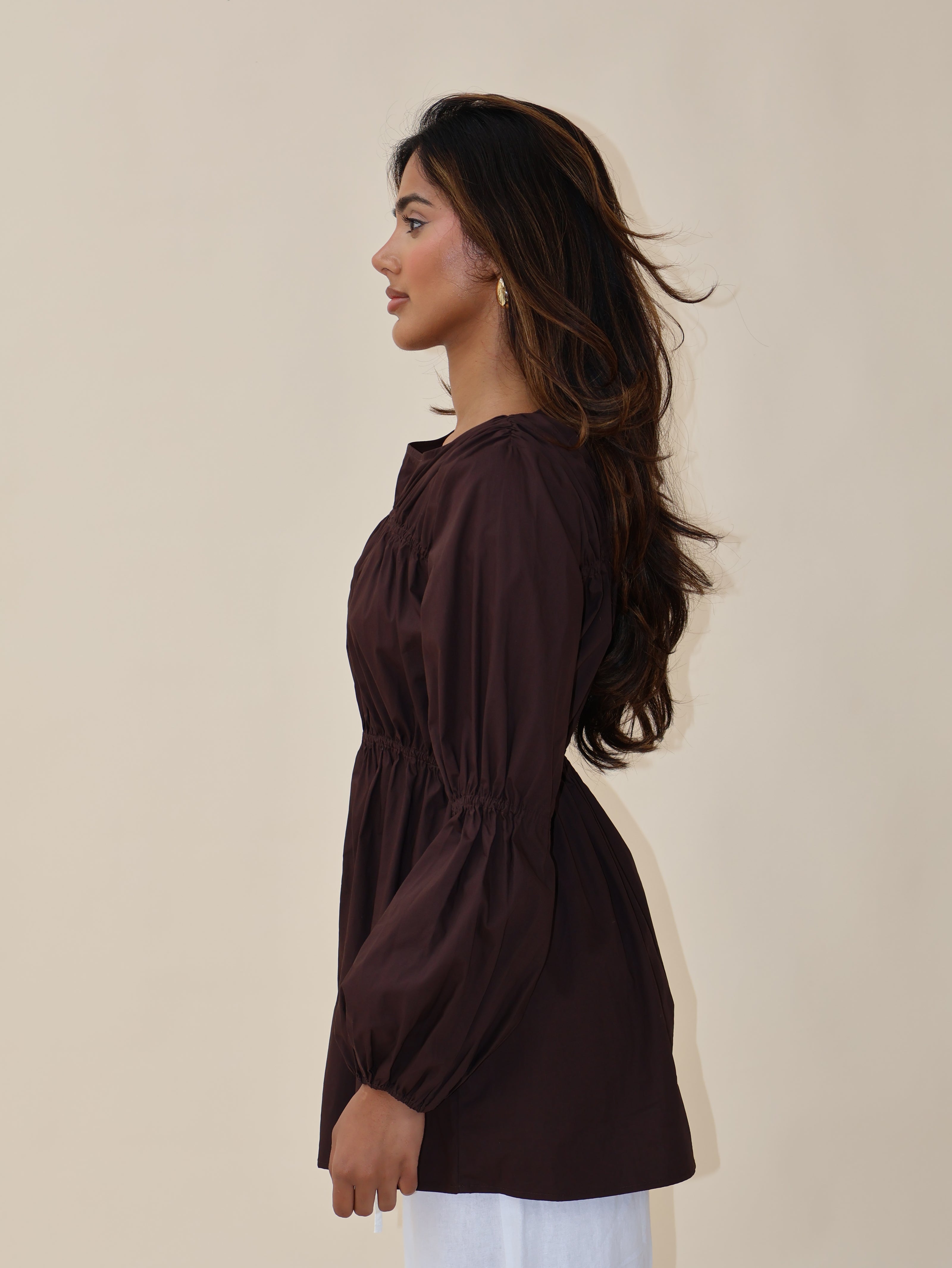 BAHAR BLOUSE - BROWN (PREORDER)