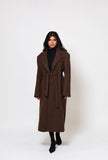 Odette Structured Longline Coat - Cacao