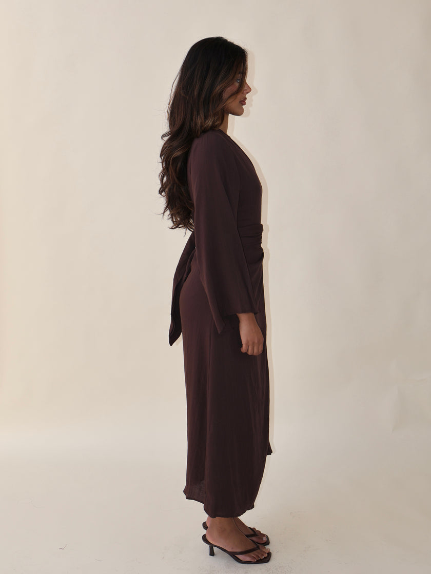 KAYA COASTAL DRESS - BROWN