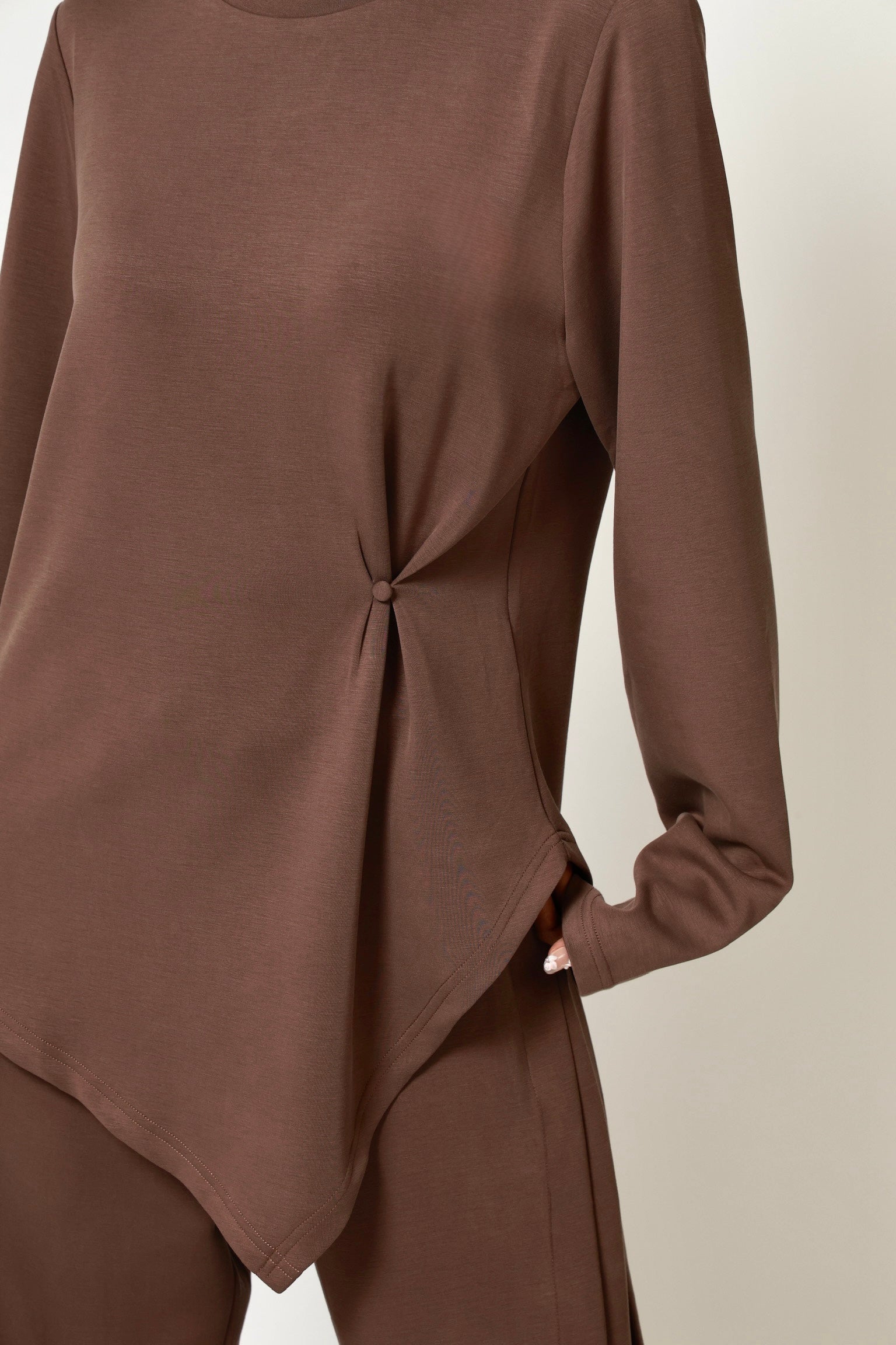 Mara Asymmetrical Top Brown (PREORDER)