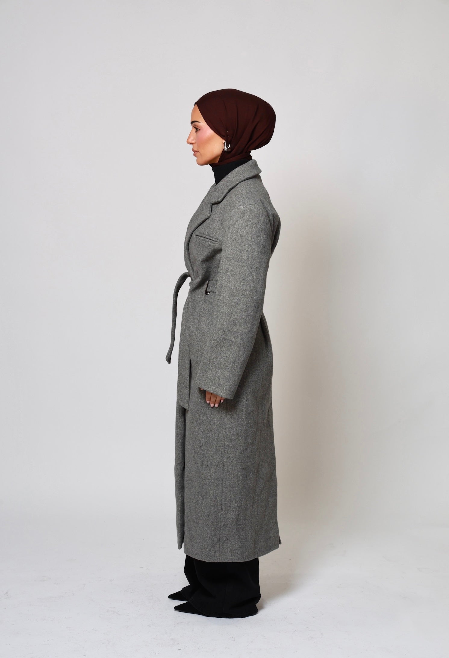 Odette Structured Longline Coat - Dusk Stone