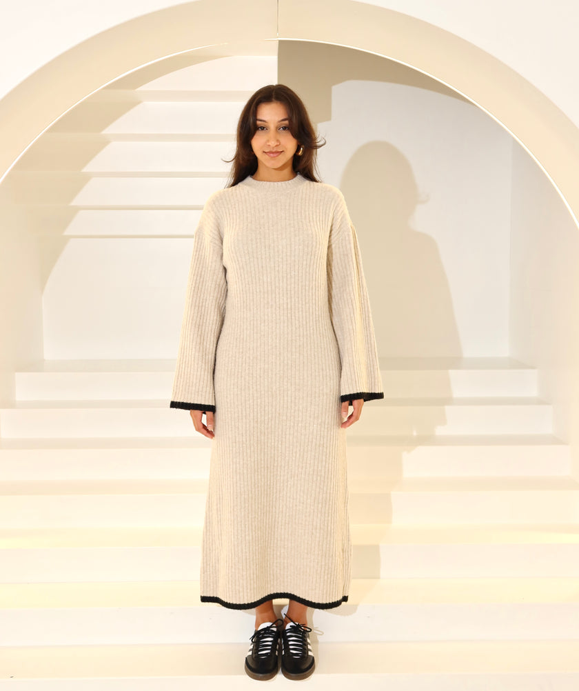YASMIN KNIT DRESS - OAT