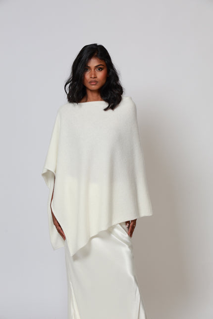 Iylah Wool Poncho Ivory