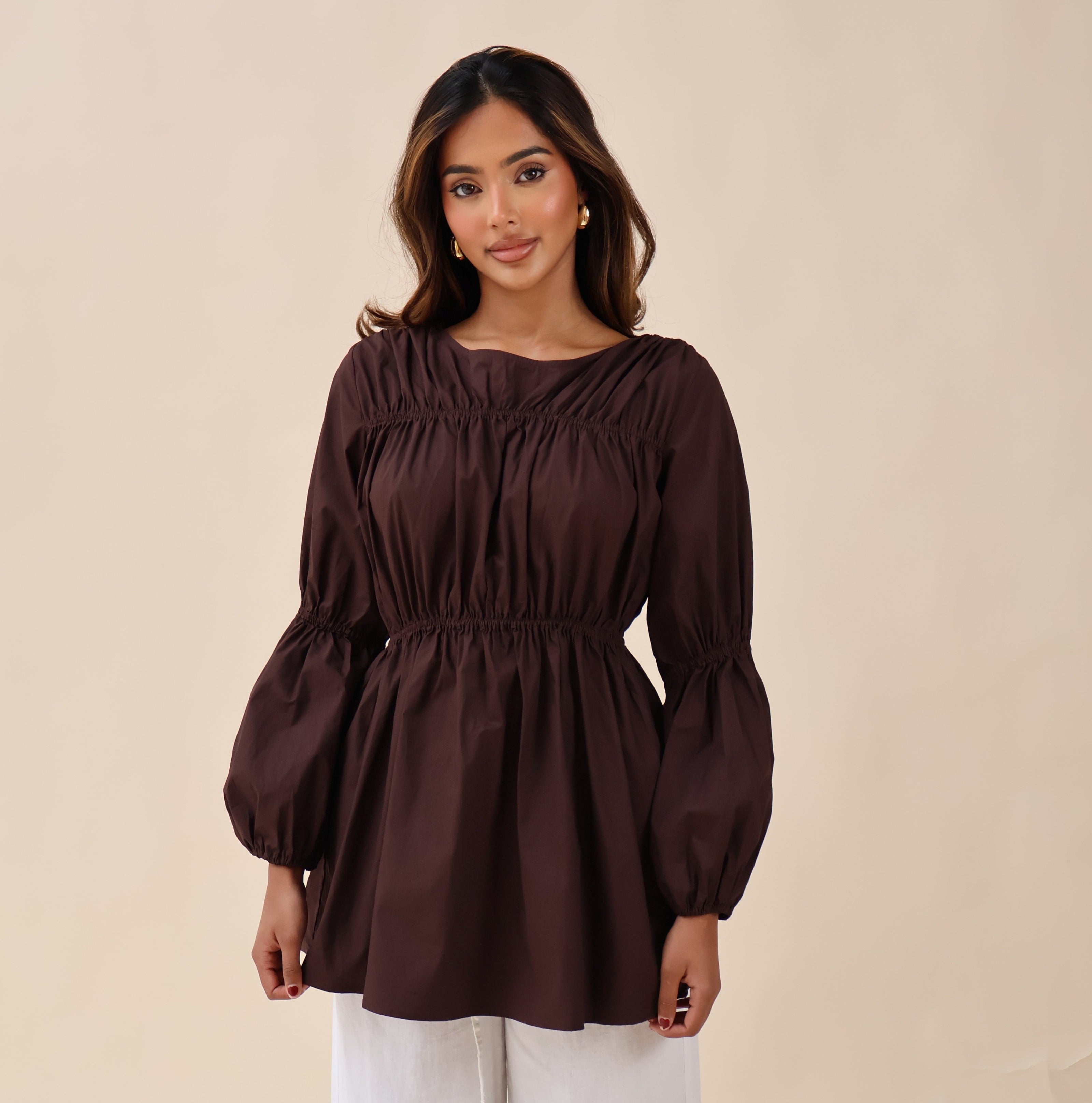 BAHAR BLOUSE - BROWN (PREORDER)