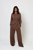 Mara Asymmetrical Top Brown (PREORDER)