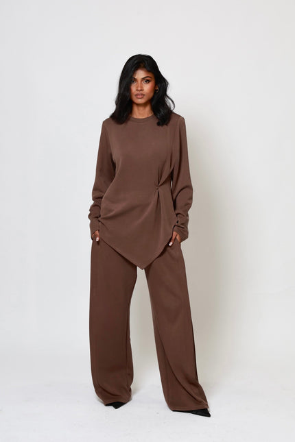 Mara Asymmetrical Top Brown
