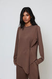 Mara Asymmetrical Top Brown (PREORDER)