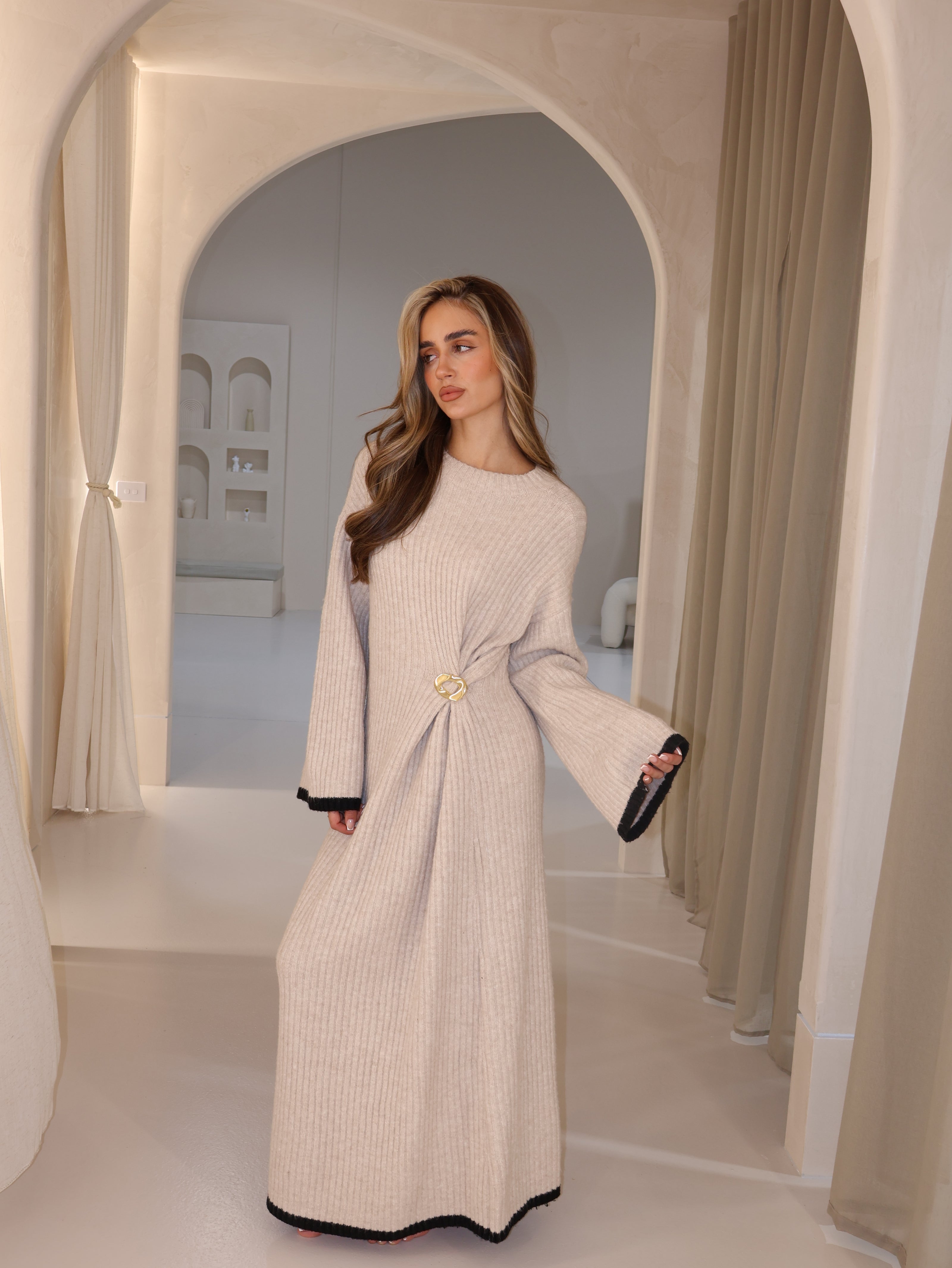 YASMIN KNIT DRESS - OAT