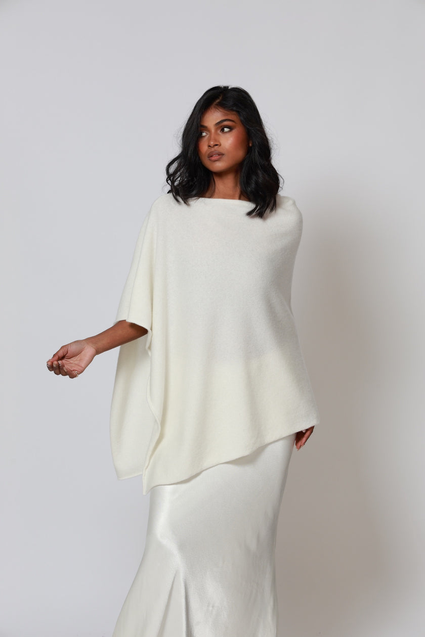 Iylah Wool Poncho Ivory