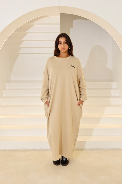 ANĀQA JUMPER DRESS - SAND