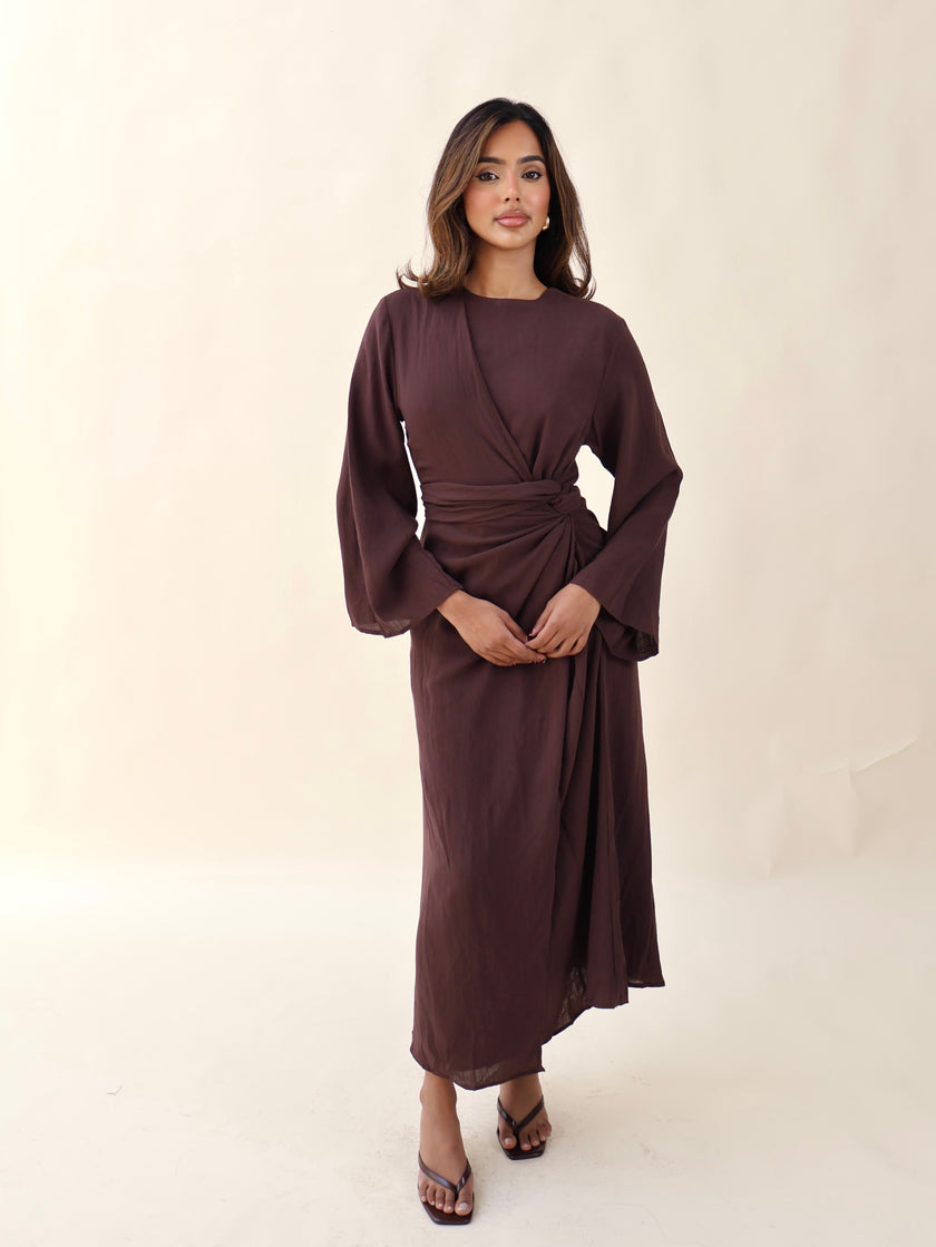 KAYA COASTAL DRESS - BROWN
