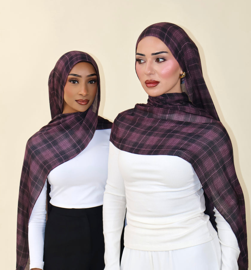 Midnight Plum Plaid Modal