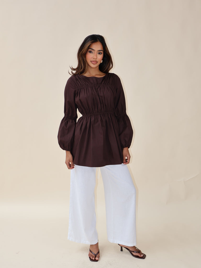 BAHAR BLOUSE - BROWN