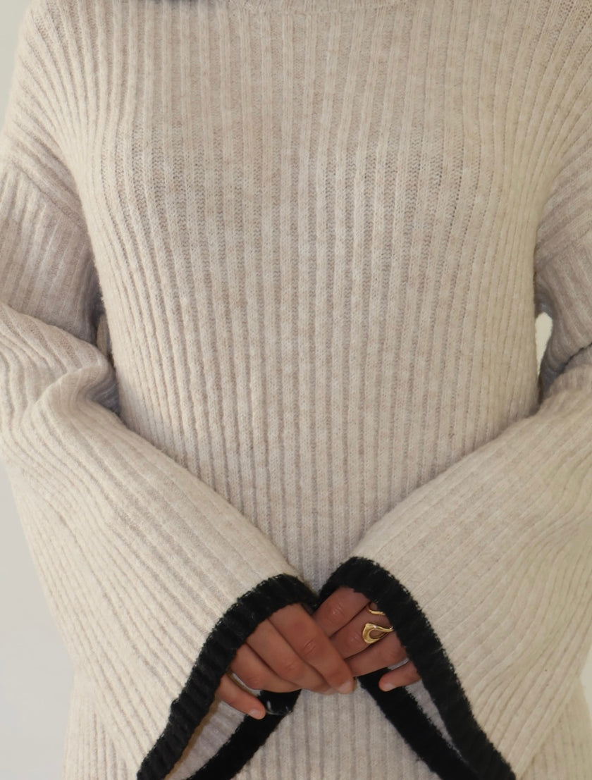 YASMIN KNIT DRESS - OAT