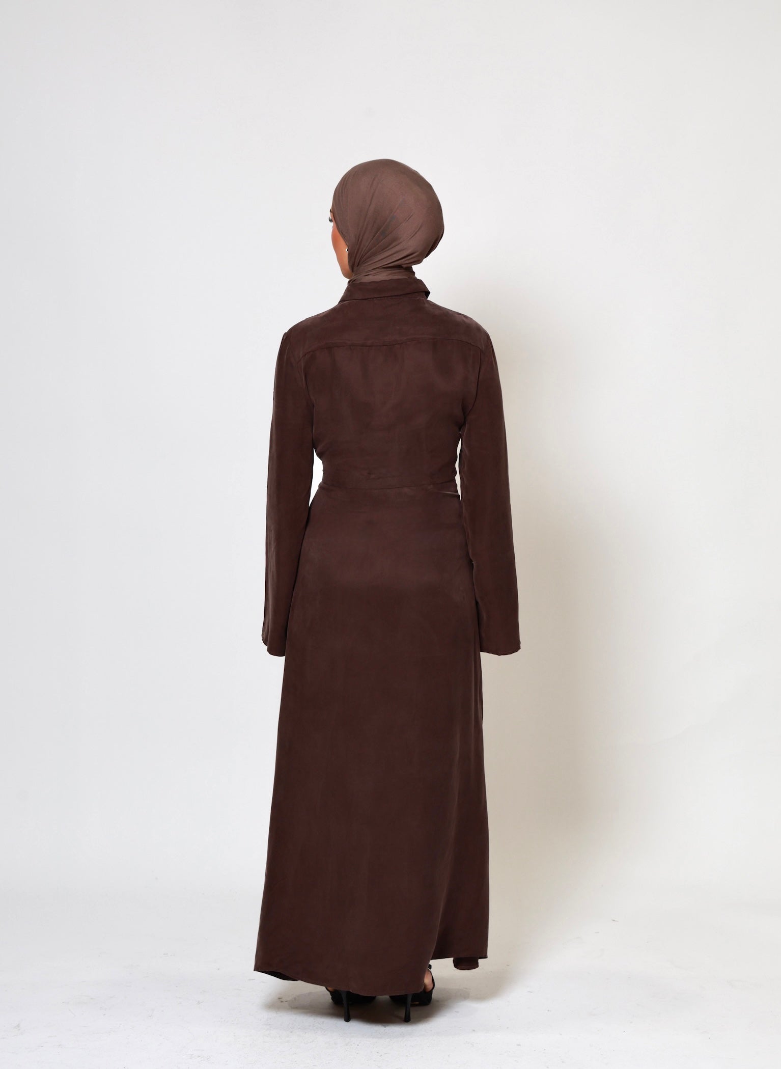 Ava Cupro Dress - Espresso