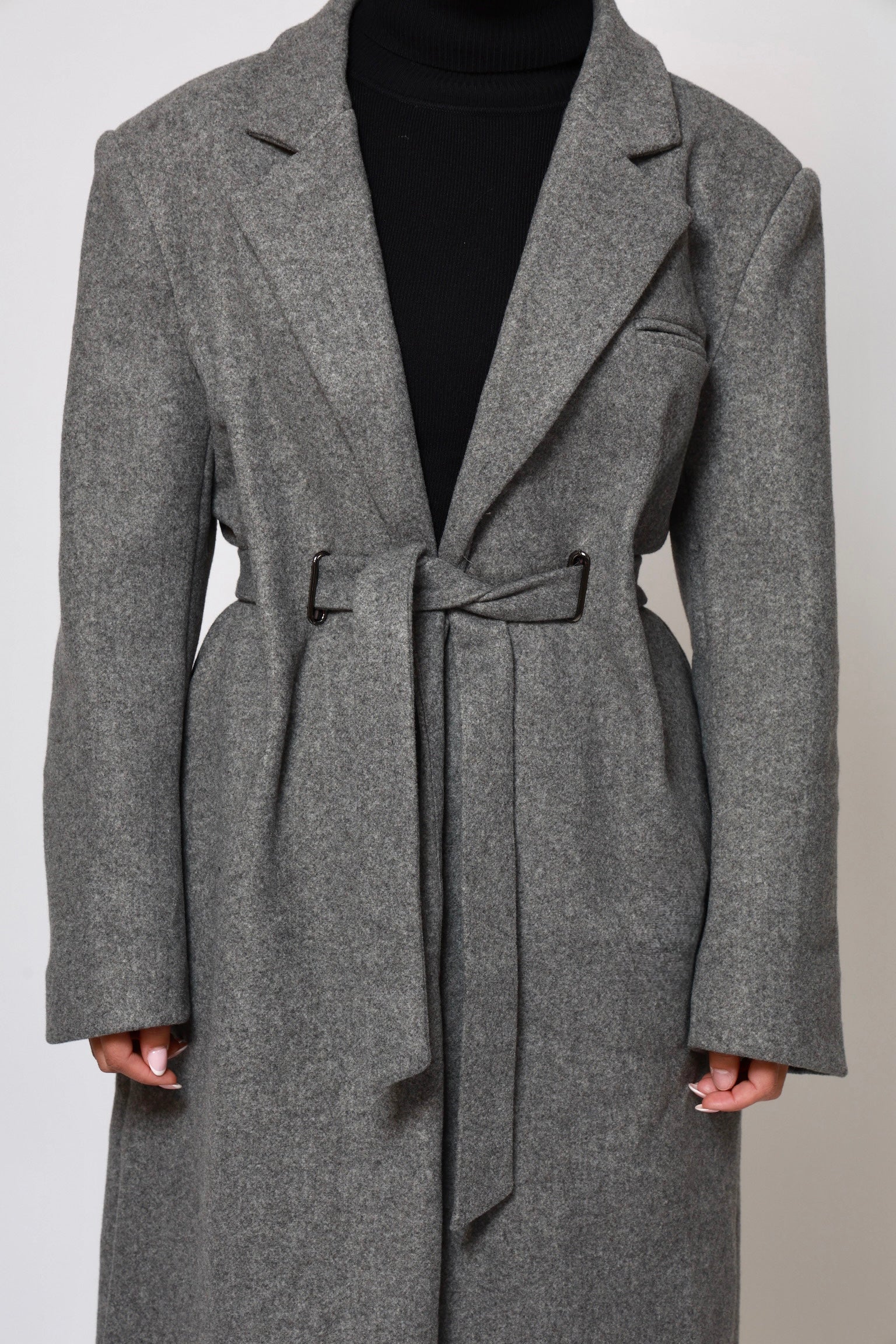 Odette Structured Longline Coat - Dusk Stone