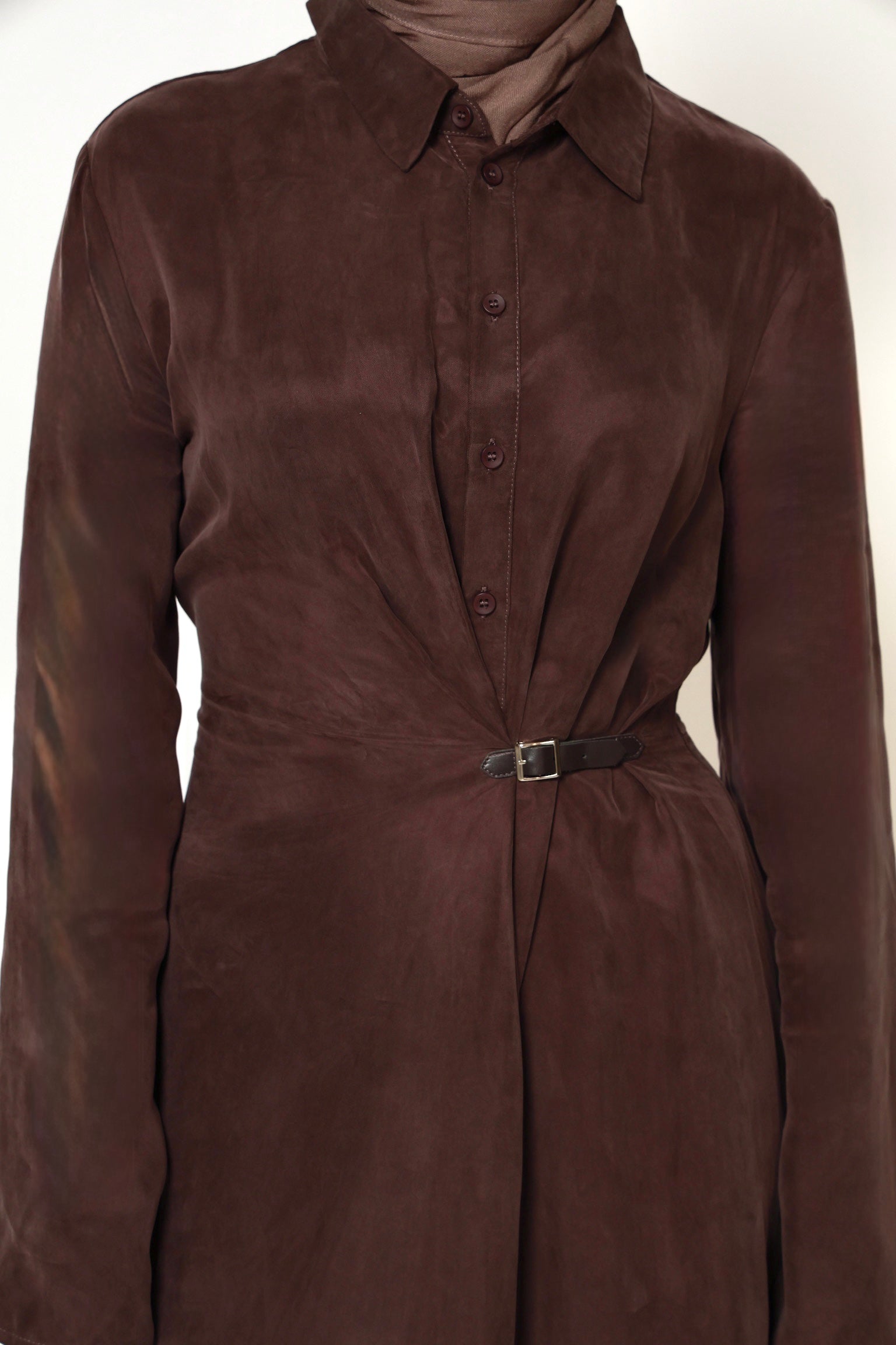 Ava Cupro Dress - Espresso