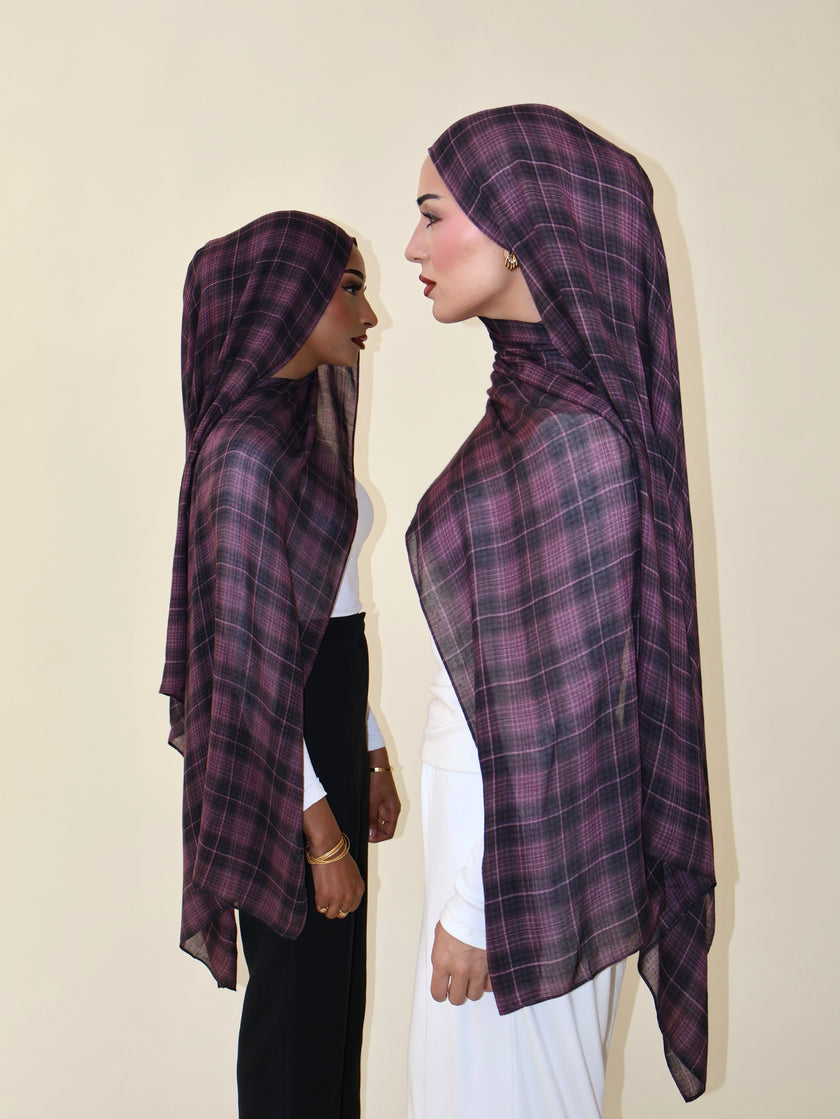 Midnight Plum Plaid Modal