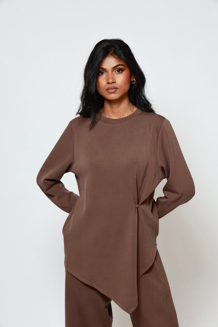 Mara Asymmetrical Top Brown