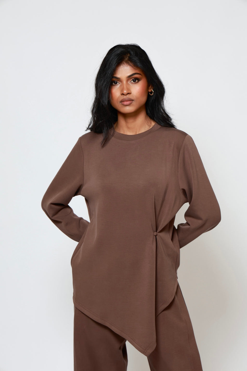 Mara Asymmetrical Top Brown