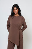 Mara Asymmetrical Top Brown (PREORDER)