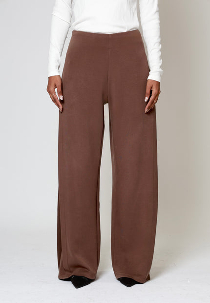 Mara Side Pleat Pant Brown