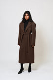 Odette Structured Longline Coat - Cacao