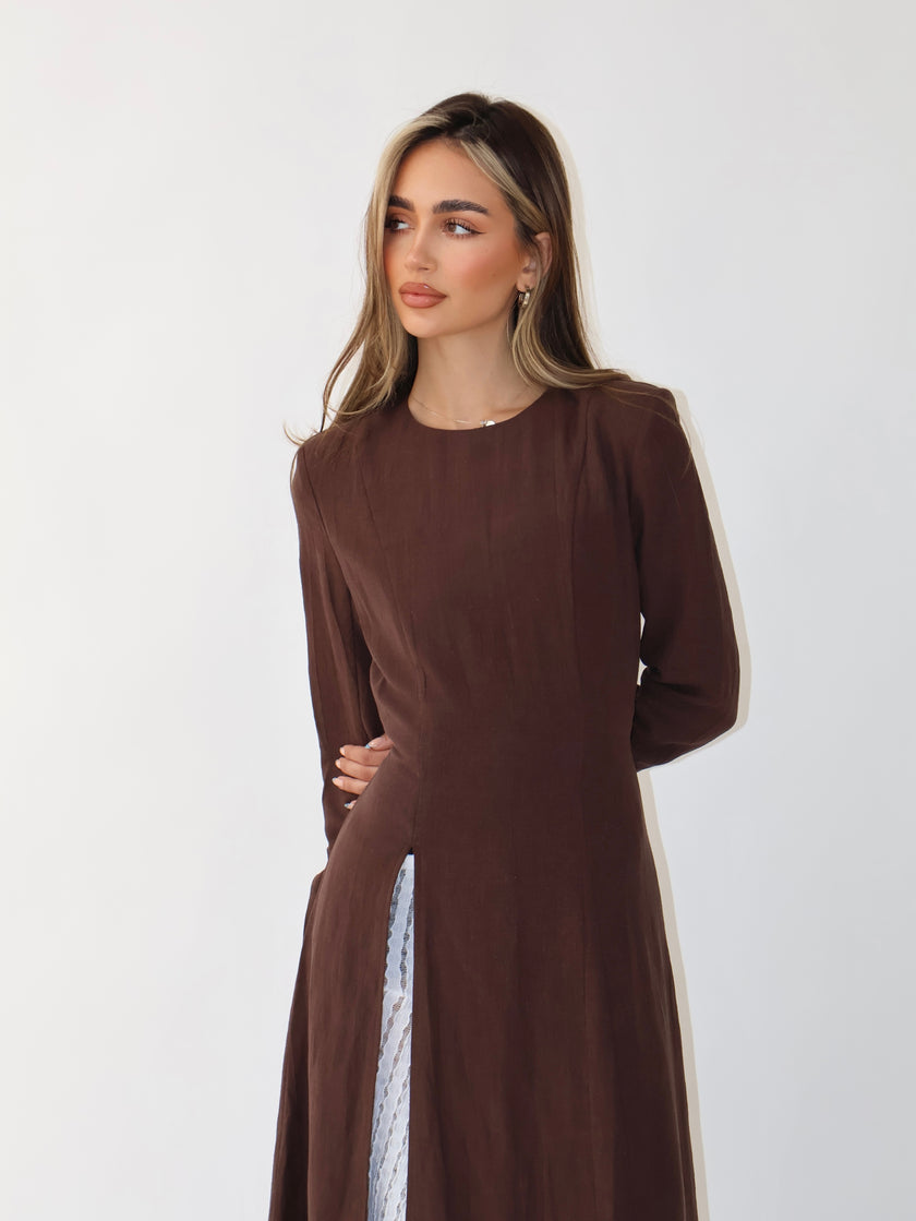 Sienna Longline Tunic Brown