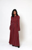 Ava Cupro Dress - Burgundy