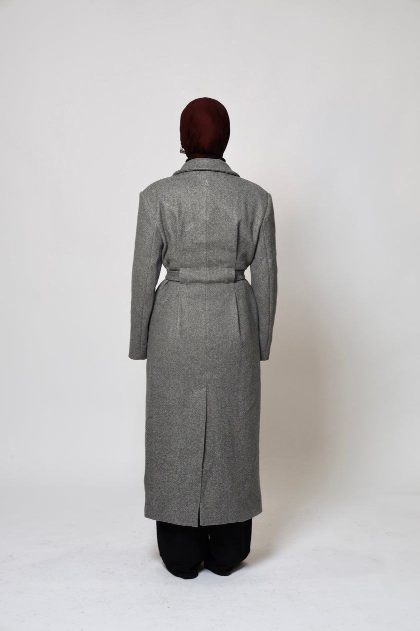 Odette Structured Longline Coat - Dusk Stone