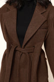 Odette Structured Longline Coat - Cacao