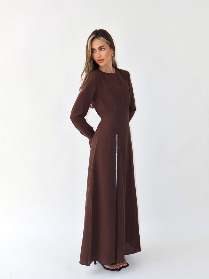 SIENNA LONGLINE TUNIC BROWN
