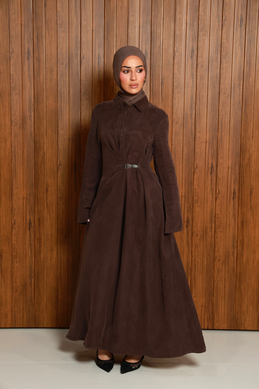 Ava Cupro Dress - Espresso