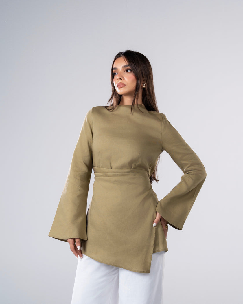 Riviera Wrap Blouse Pistachio