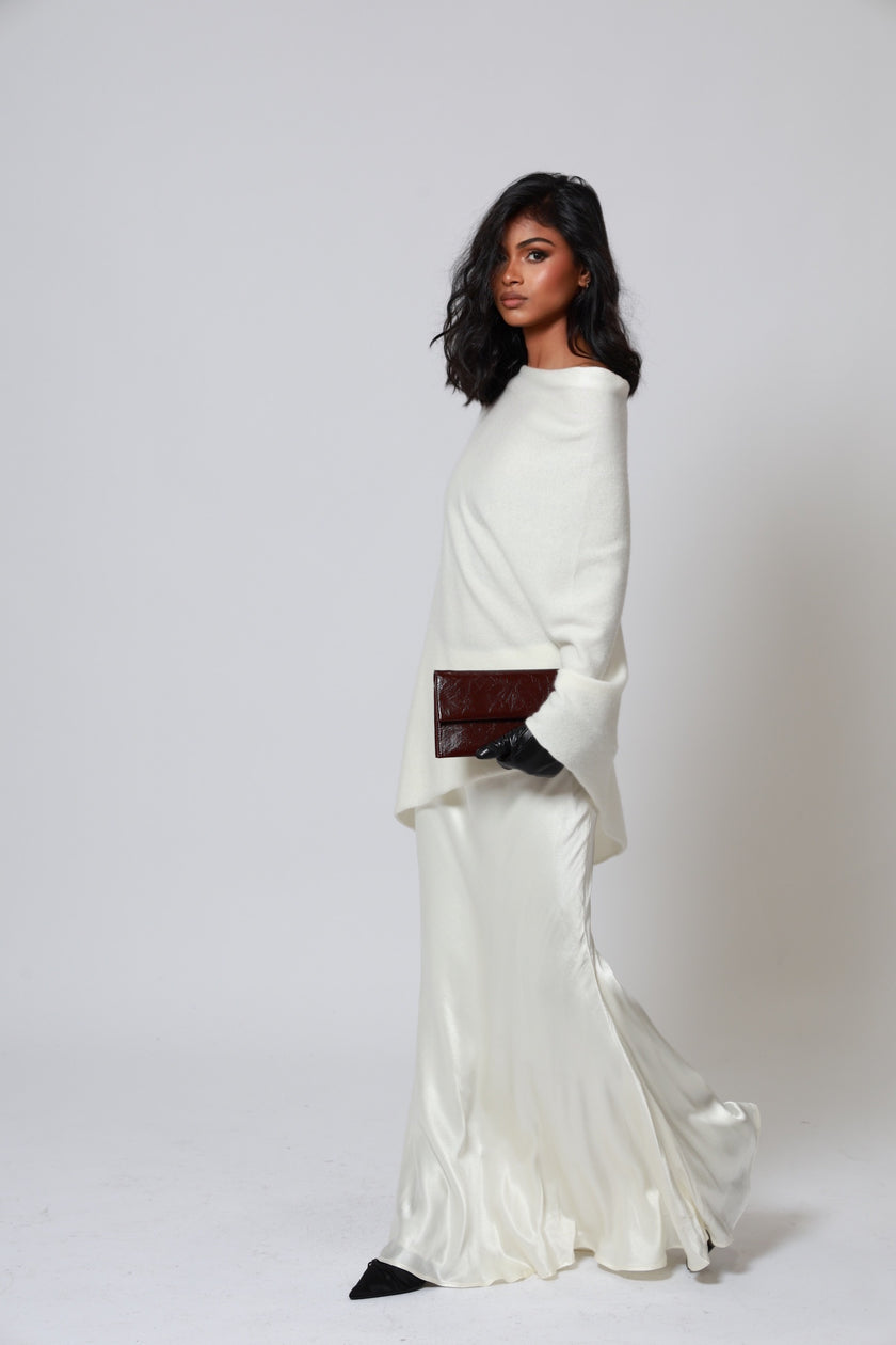 Iylah Wool Poncho Ivory