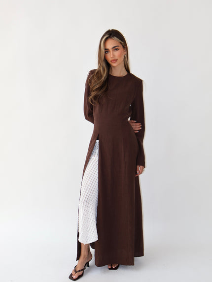 SIENNA LONGLINE TUNIC BROWN