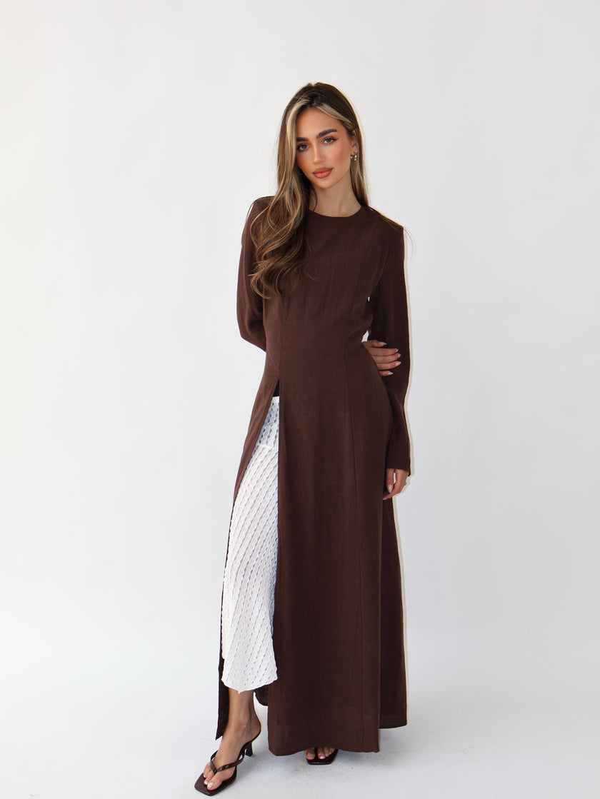 Sienna Longline Tunic Brown