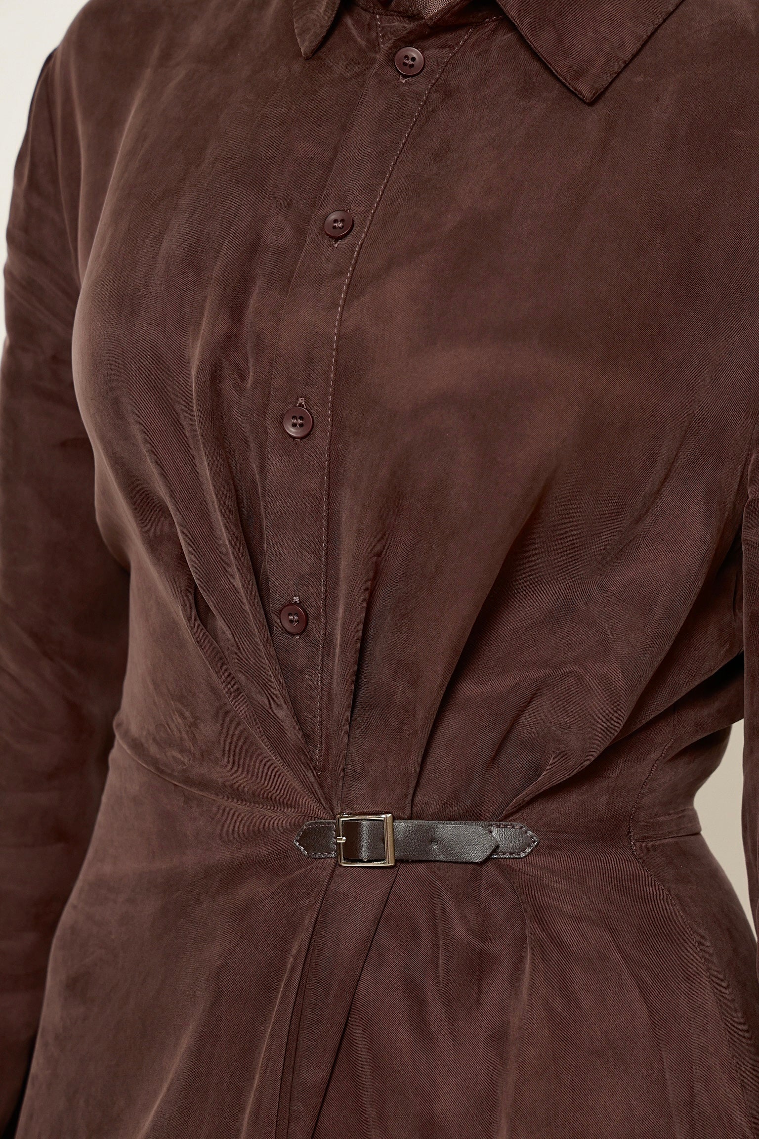 Ava Cupro Dress - Espresso