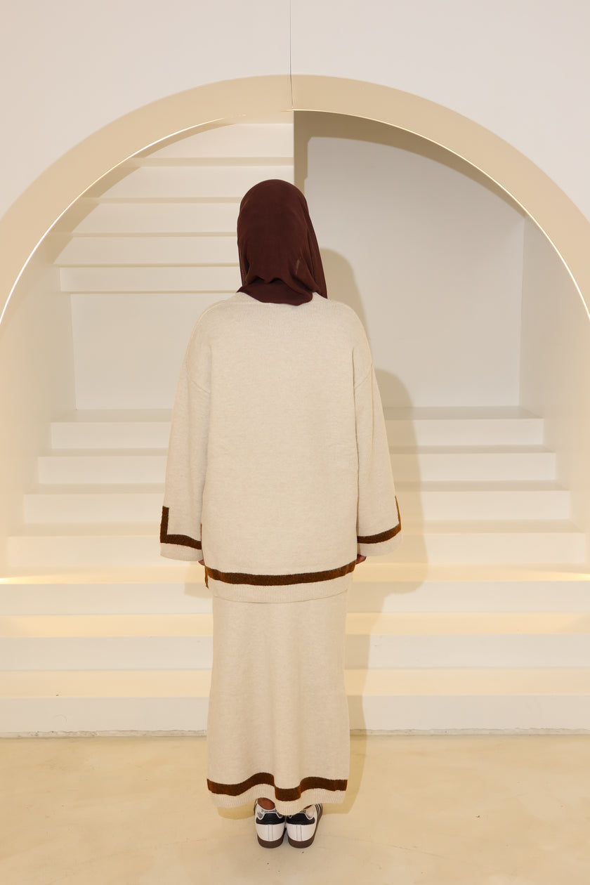 AMILAH KNITTED SKIRT - STONE