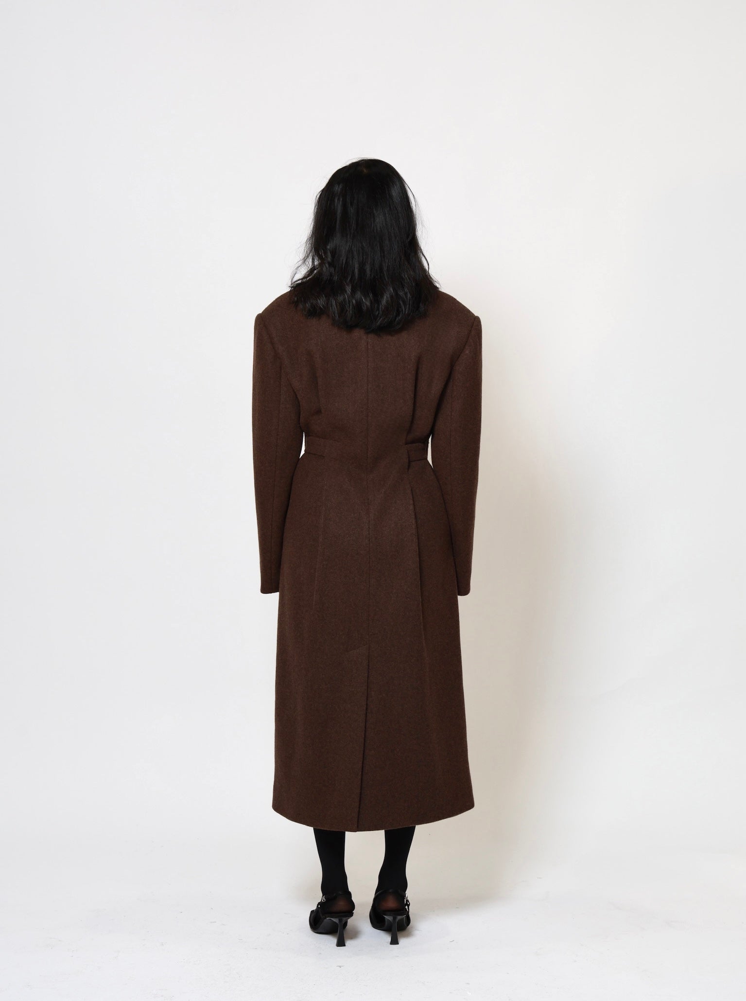 Odette Structured Longline Coat - Cacao