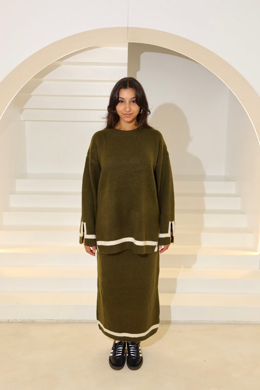AMILAH KNIT SWEATER - OLIVE
