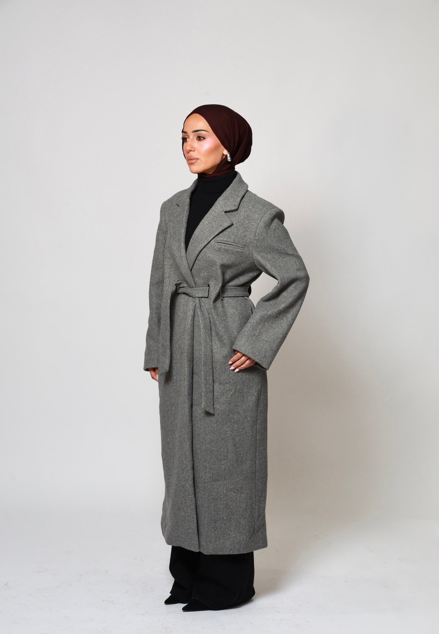 Odette Structured Longline Coat - Dusk Stone