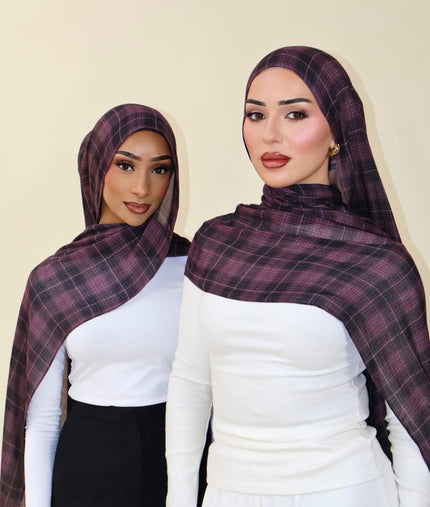 Midnight Plum Plaid Modal