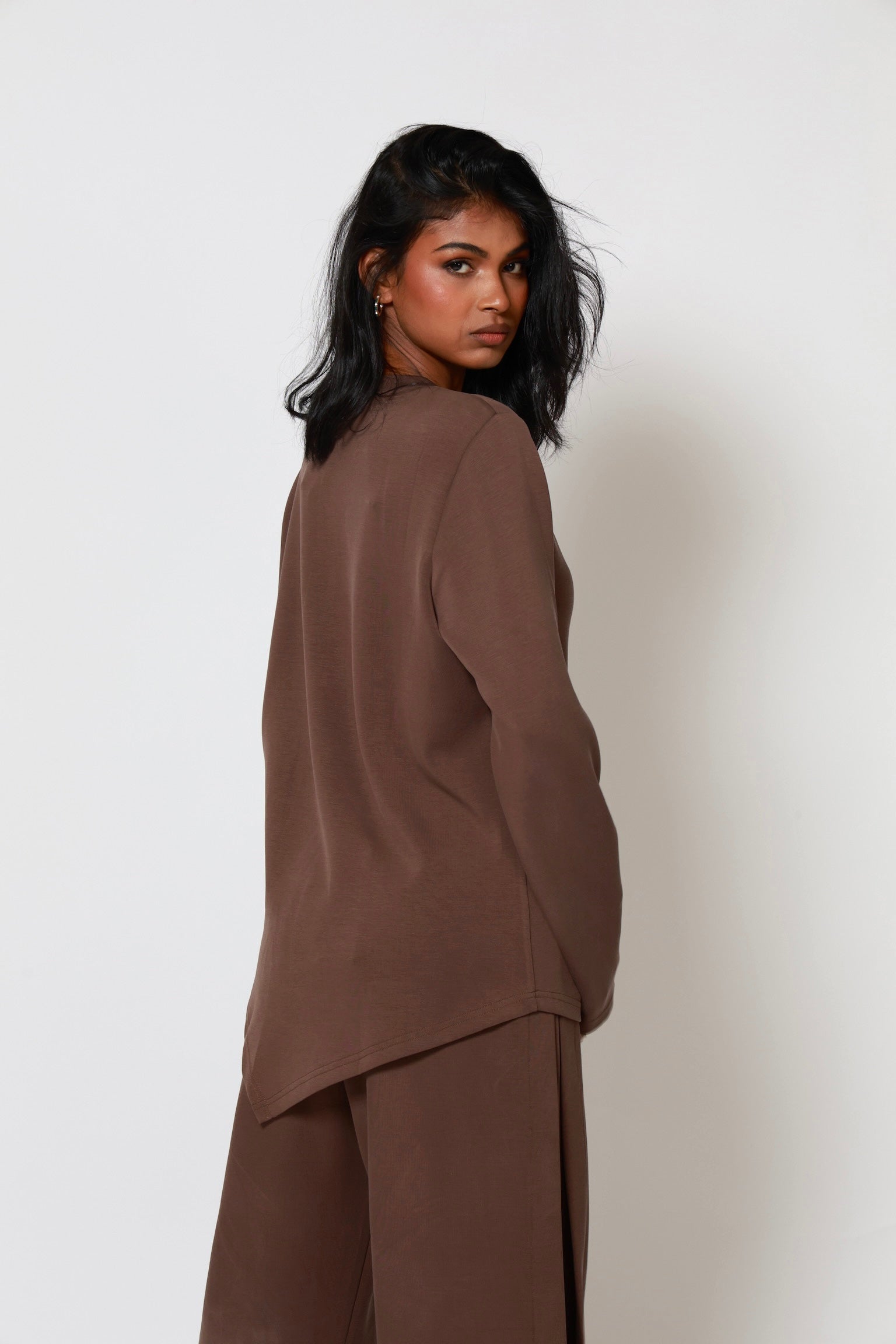 Mara Asymmetrical Top Brown (PREORDER)