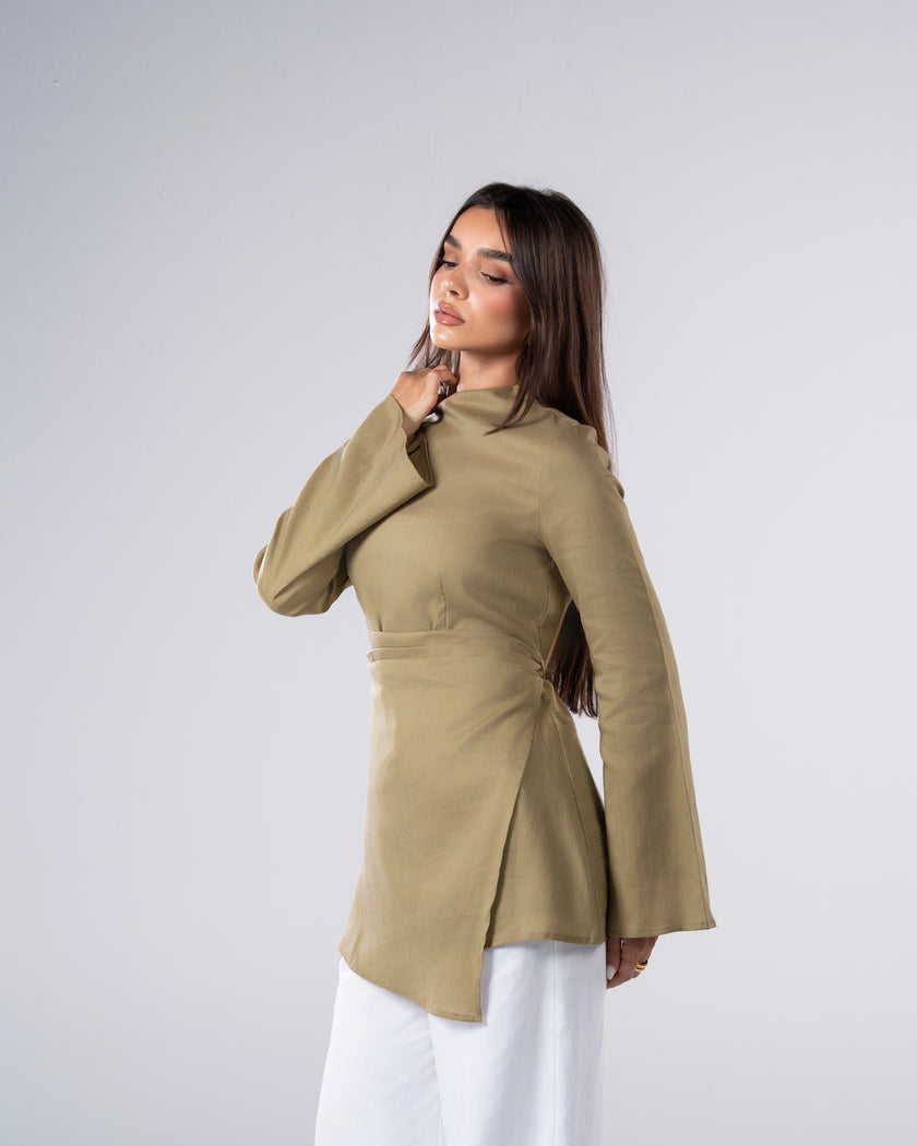 Riviera Wrap Blouse Pistachio