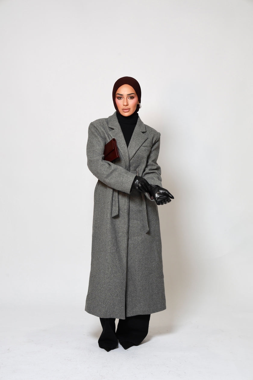 Odette Structured Longline Coat - Dusk Stone