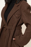 Odette Structured Longline Coat - Cacao