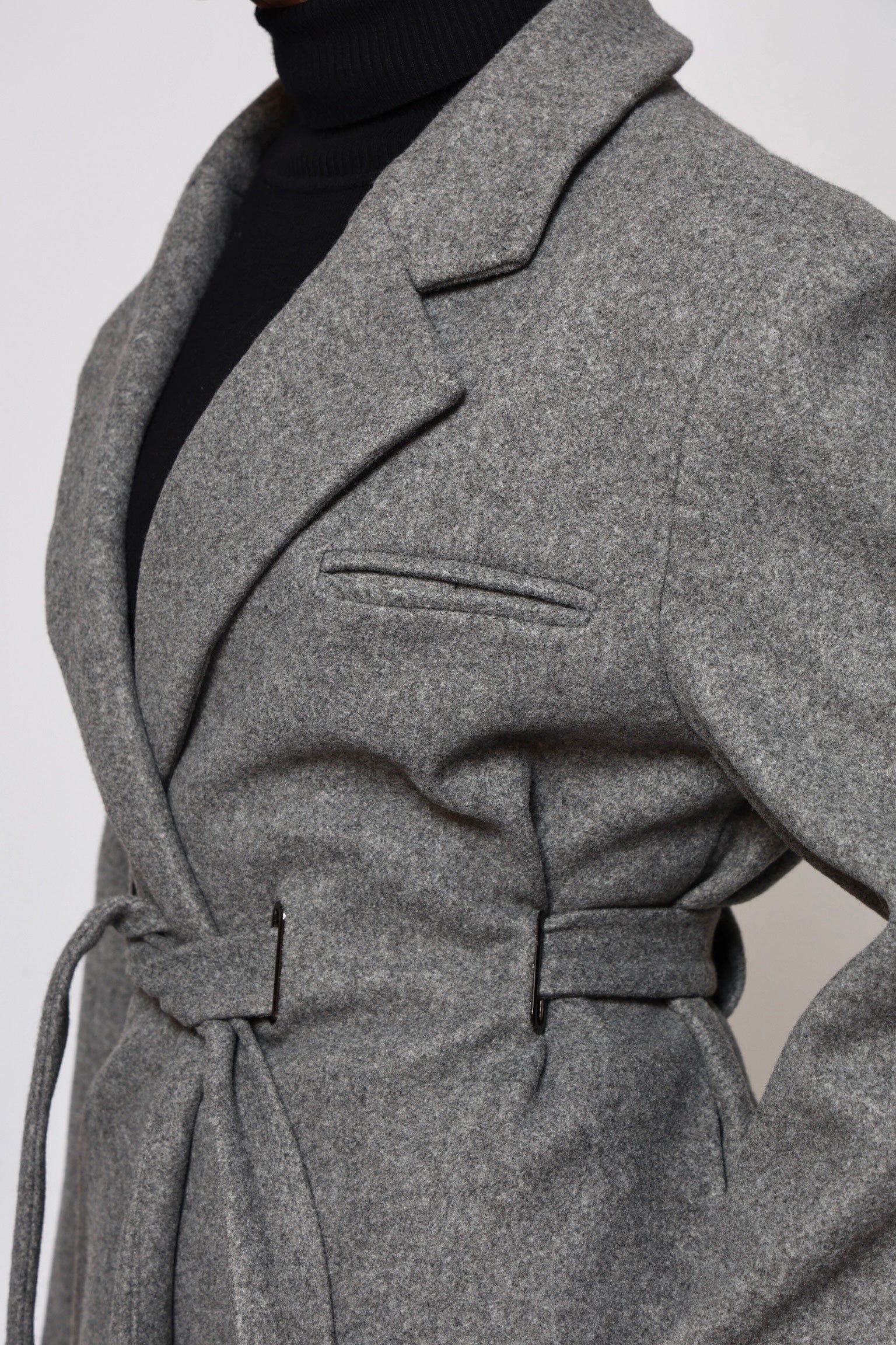 Odette Structured Longline Coat - Dusk Stone