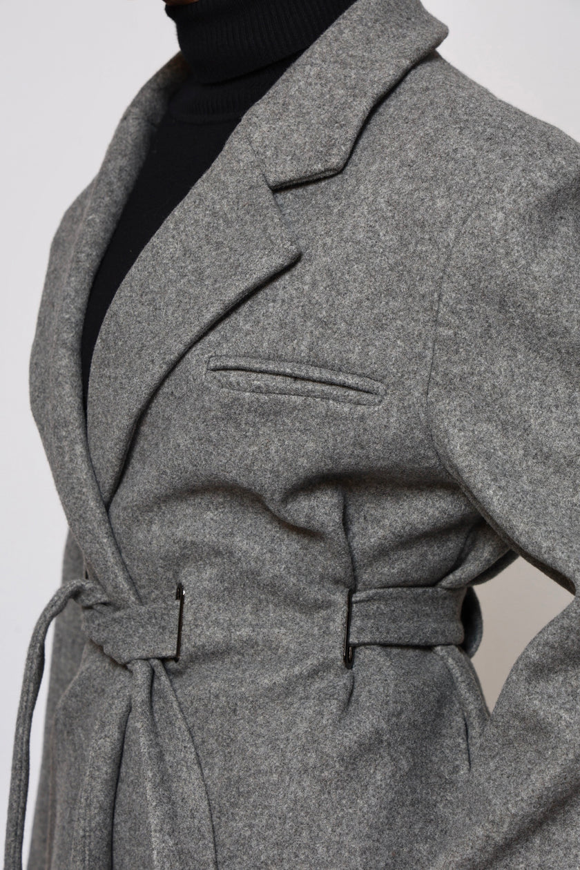 Odette Structured Longline Coat - Dusk Stone